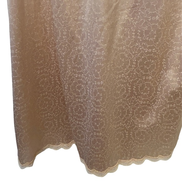 Vintage Givenchy Underdressings Skirt Slip Signature Print Lace Slit Flawless - Picture 6 of 14